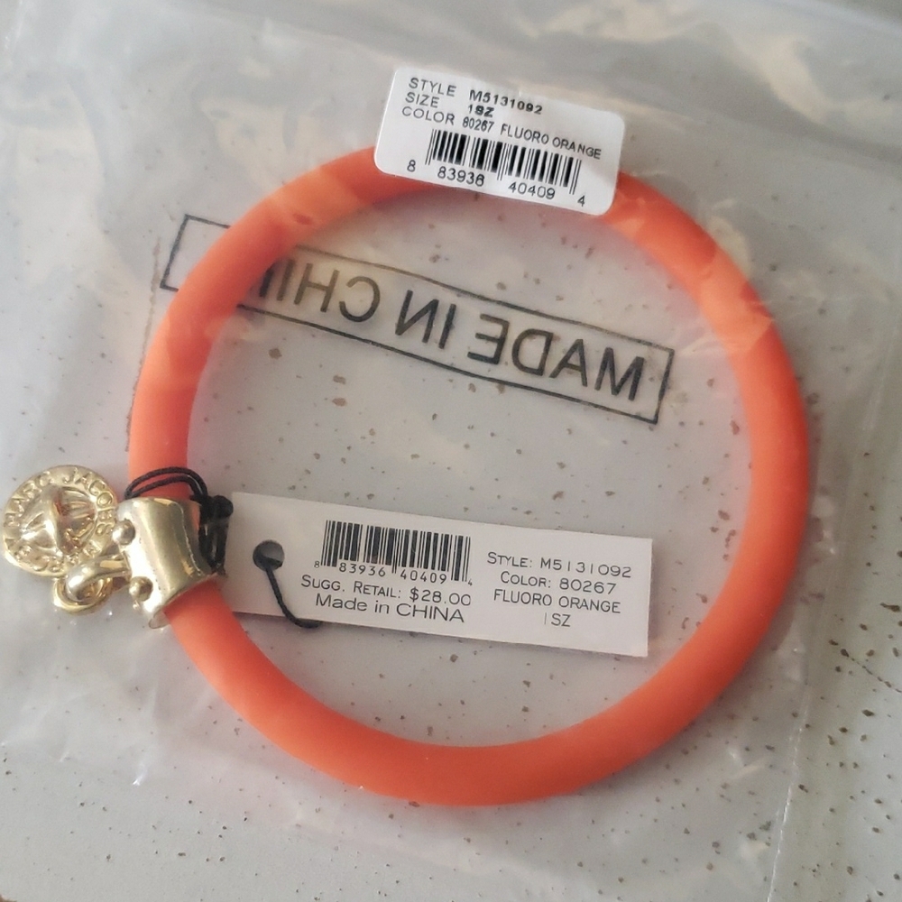 Marc By Marc Jacobs Orange Bracelet with Gold Charm